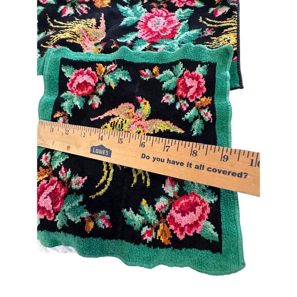 Vtg Indanthren Floral Bird Pattern Towel Textiles Set Cottagecore Country Chic - Picture 8 of 16